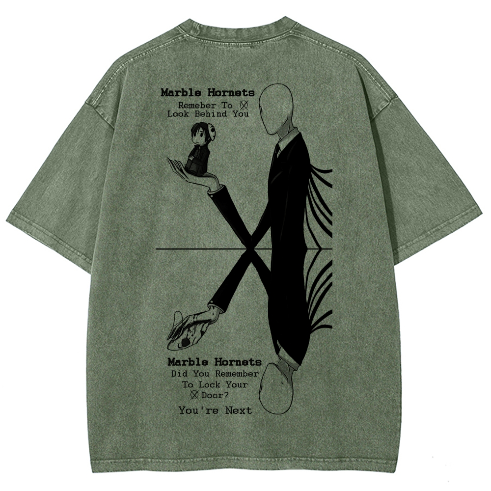 Marble Hornets Unisex Fit Washed T-Shirt 2601012639