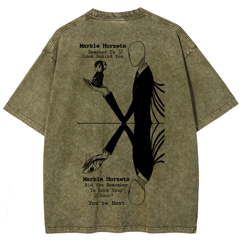 Marble Hornets Unisex Fit Washed T-Shirt 2601012639