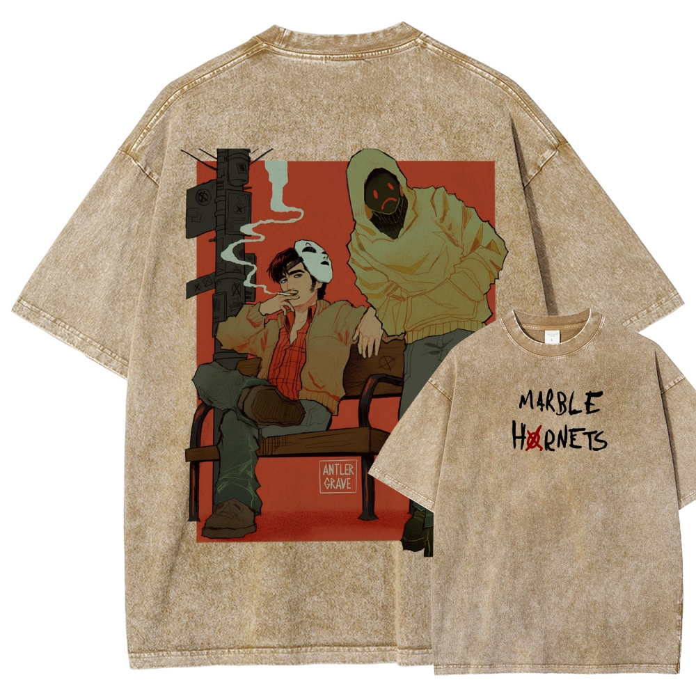 Marble Hornets Unisex Fit Washed T-Shirt 2601012658