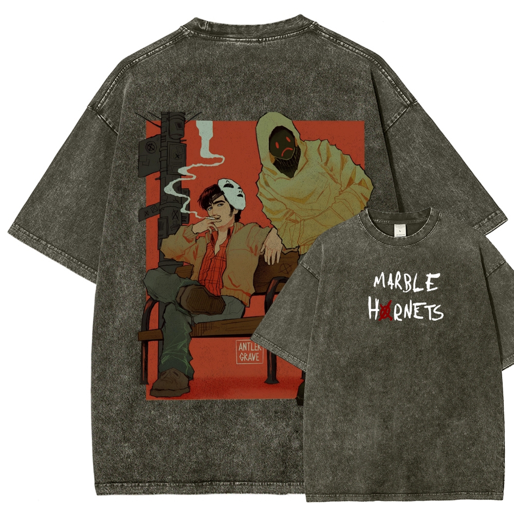 Marble Hornets Unisex Fit Washed T-Shirt 2601012658