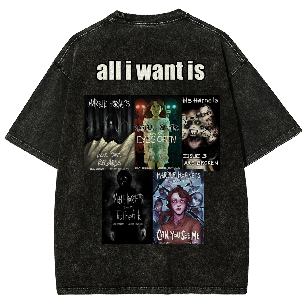 Marble Hornets Unisex Fit Washed T-Shirt 2601012721