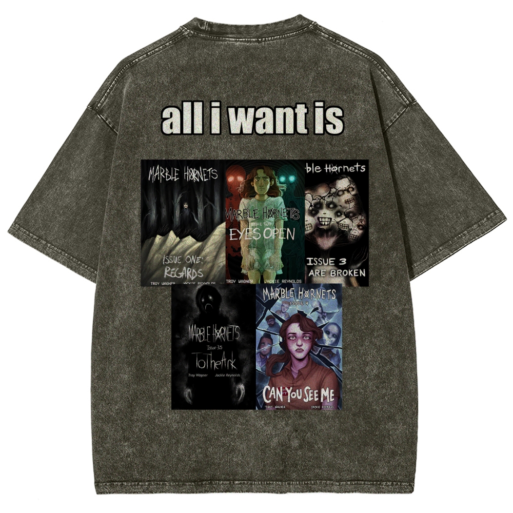 Marble Hornets Unisex Fit Washed T-Shirt 2601012721