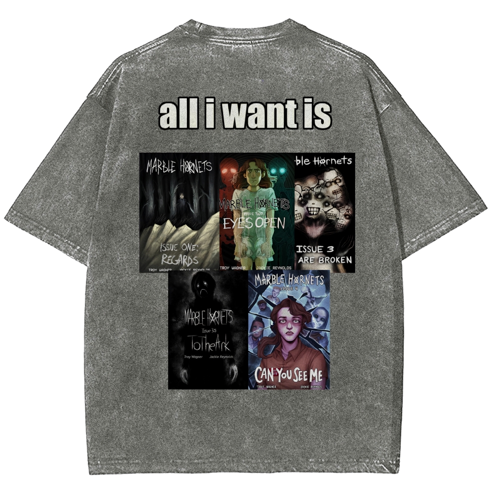 Marble Hornets Unisex Fit Washed T-Shirt 2601012721