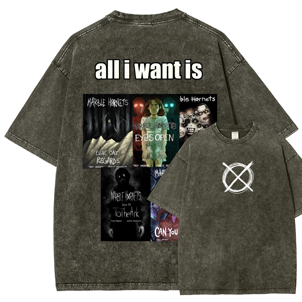 Marble Hornets Unisex Fit Washed T-Shirt 2601012721