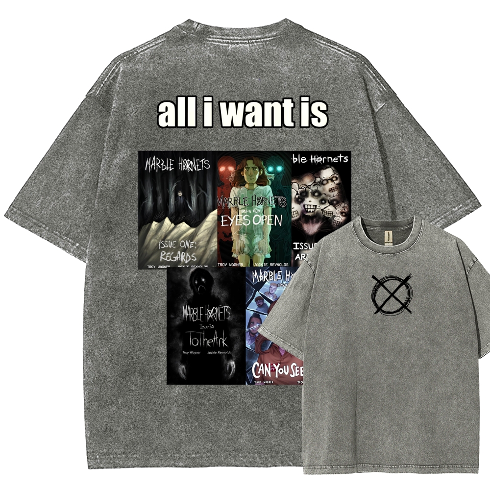 Marble Hornets Unisex Fit Washed T-Shirt 2601012721