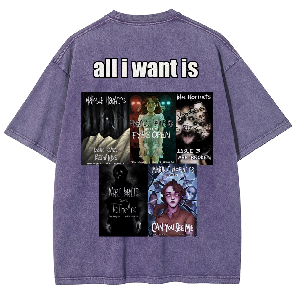 Marble Hornets Unisex Fit Washed T-Shirt 2601012721