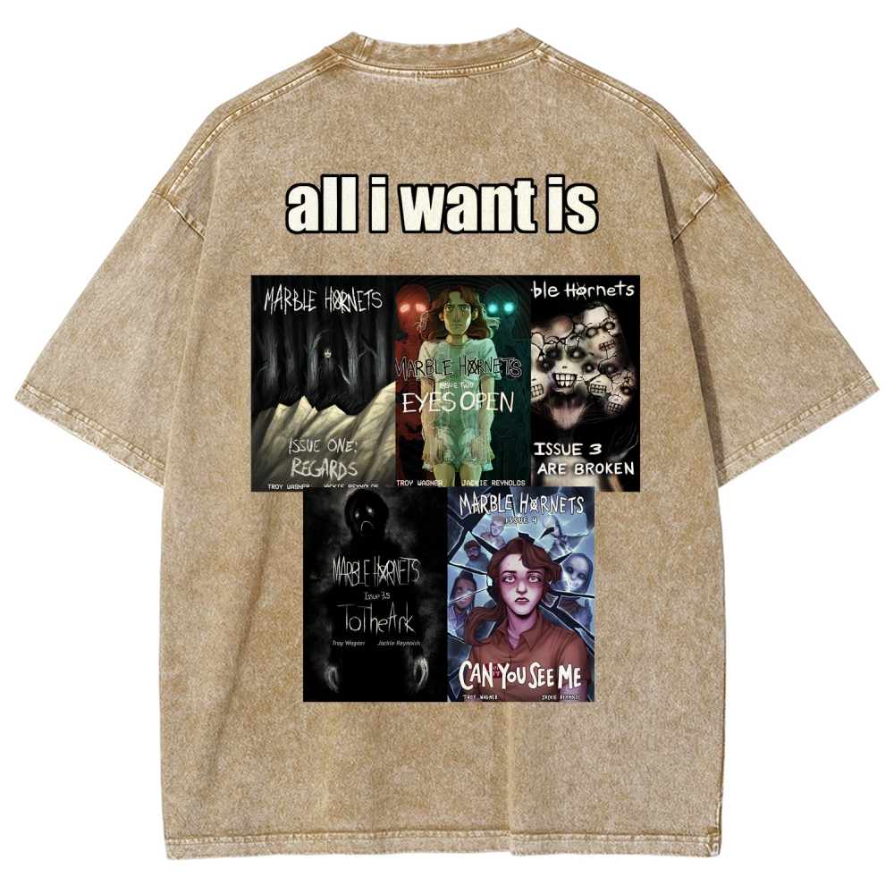 Marble Hornets Unisex Fit Washed T-Shirt 2601012721