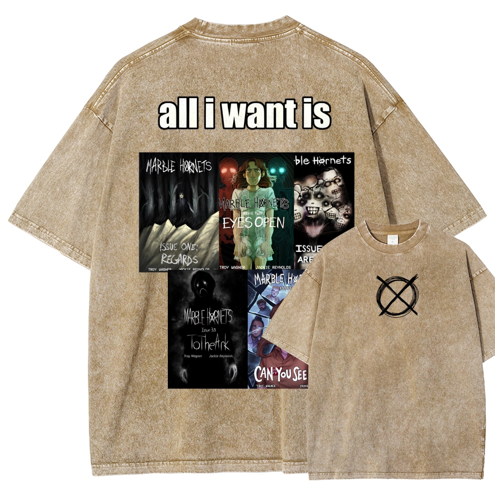 Marble Hornets Unisex Fit Washed T-Shirt 2601012721