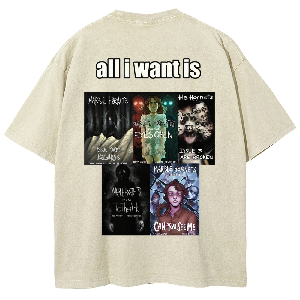 Marble Hornets Unisex Fit Washed T-Shirt 2601012721