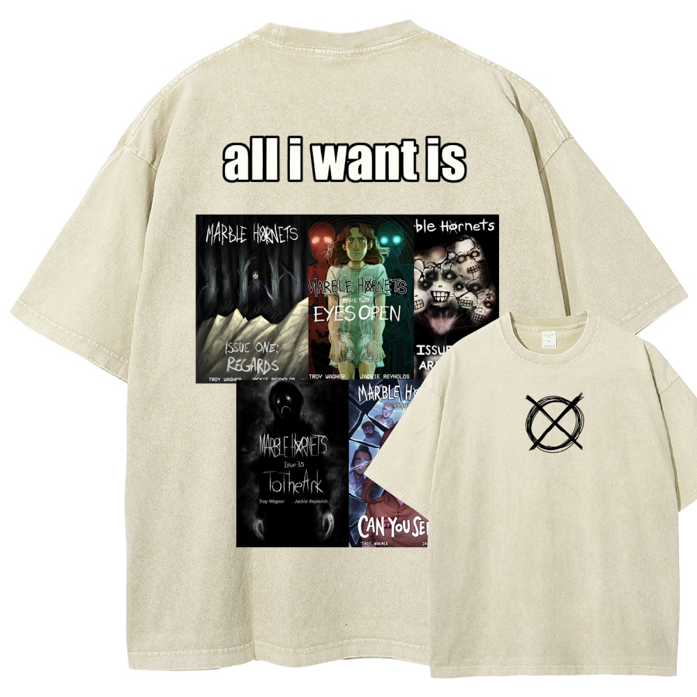 Marble Hornets Unisex Fit Washed T-Shirt 2601012721