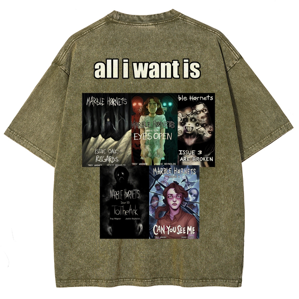 Marble Hornets Unisex Fit Washed T-Shirt 2601012721