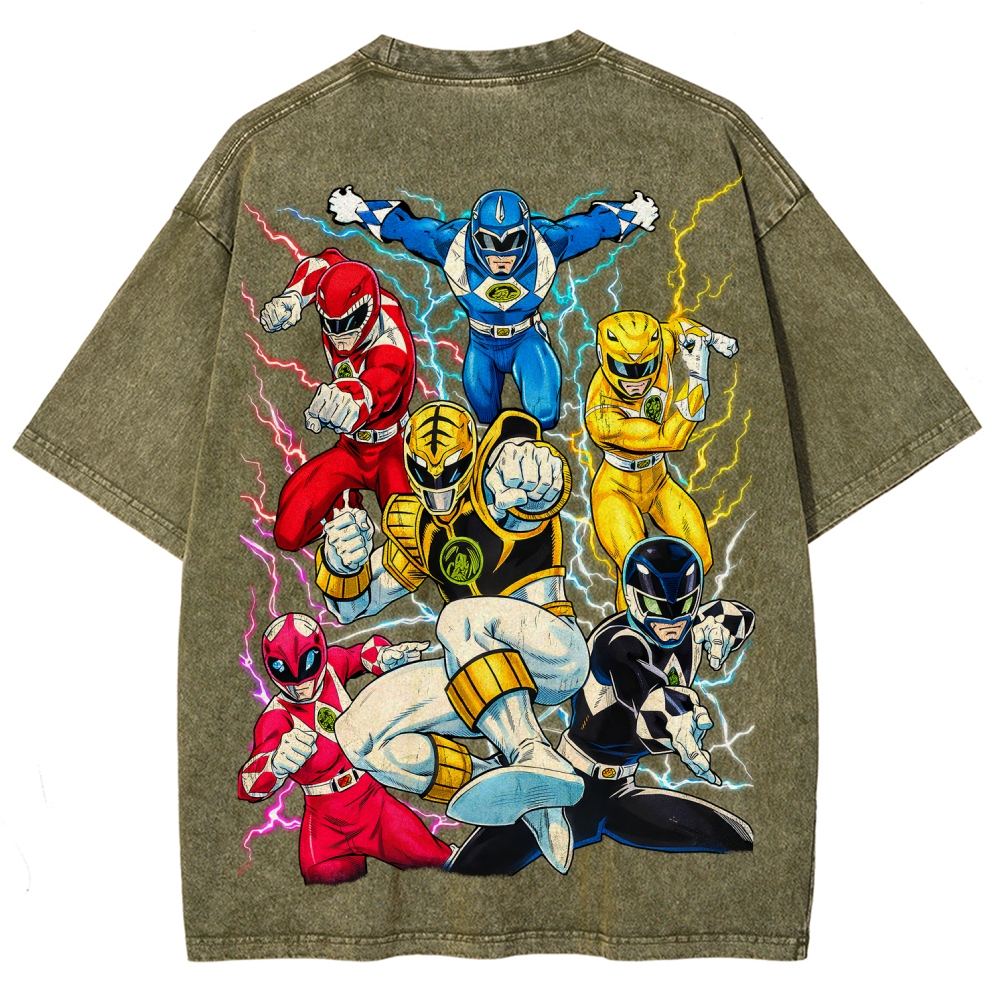 Power Rangers Unisex Fit Washed T-Shirt 2601017174