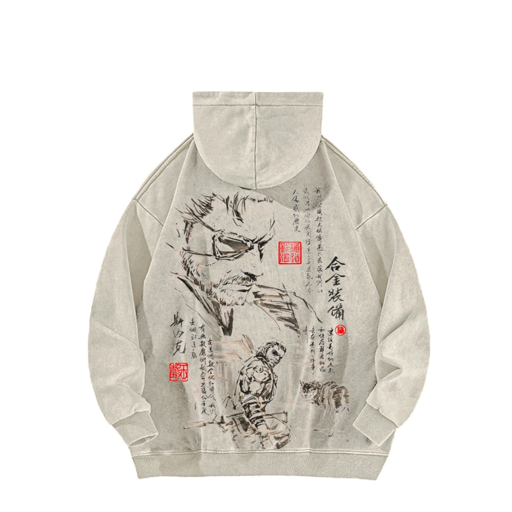 Metal Gear Solid Unisex Washed Hoodie 2602000963