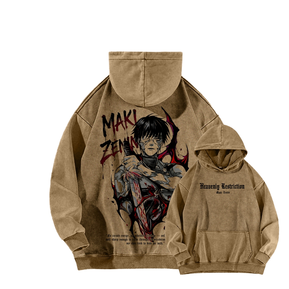 Jujutsu Kaisen Maki Unisex Washed Hoodie 2602006668
