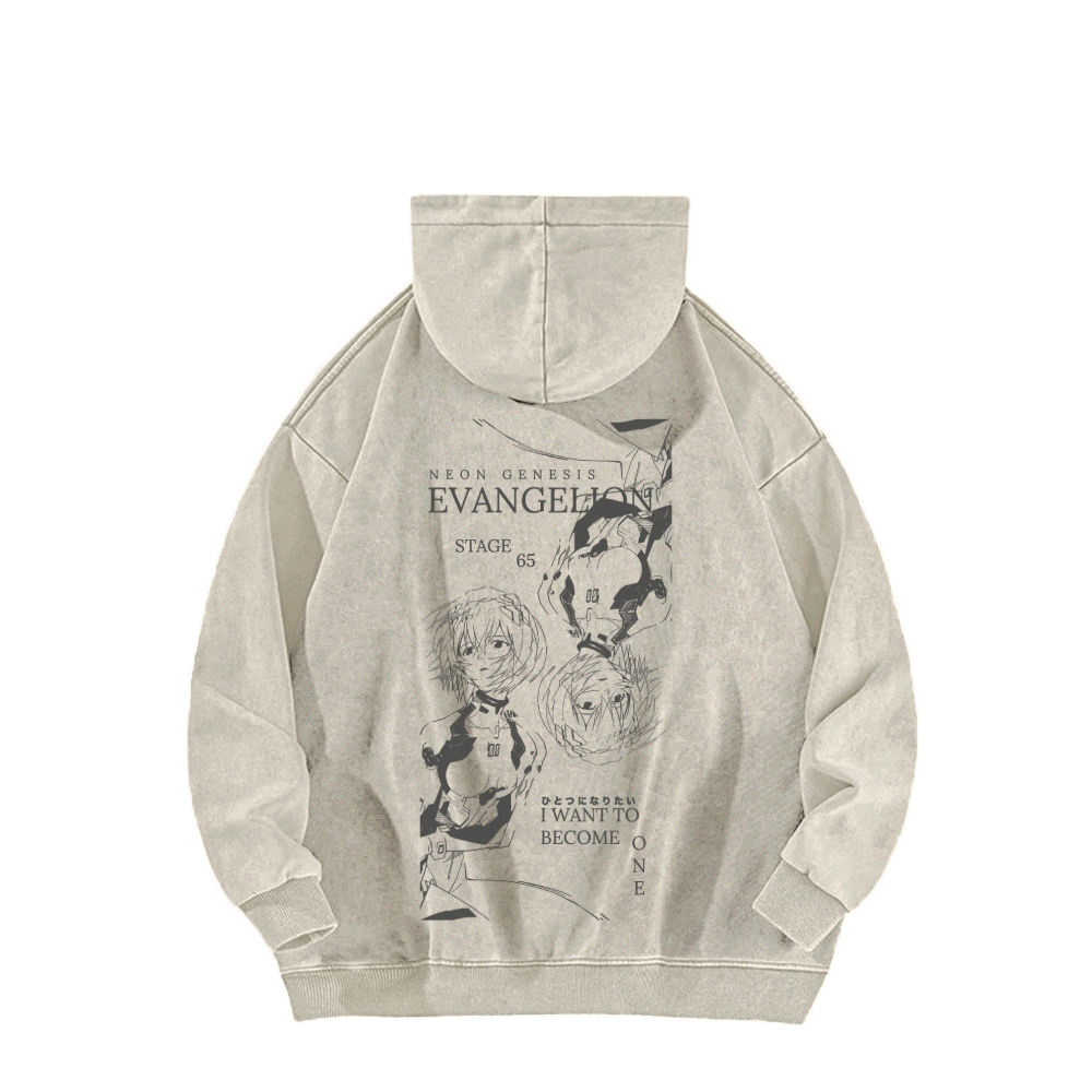 Neon Genesis Evangelion Unisex Washed Hoodie 2602007466