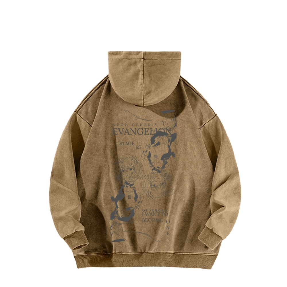 Neon Genesis Evangelion Unisex Washed Hoodie 2602007466