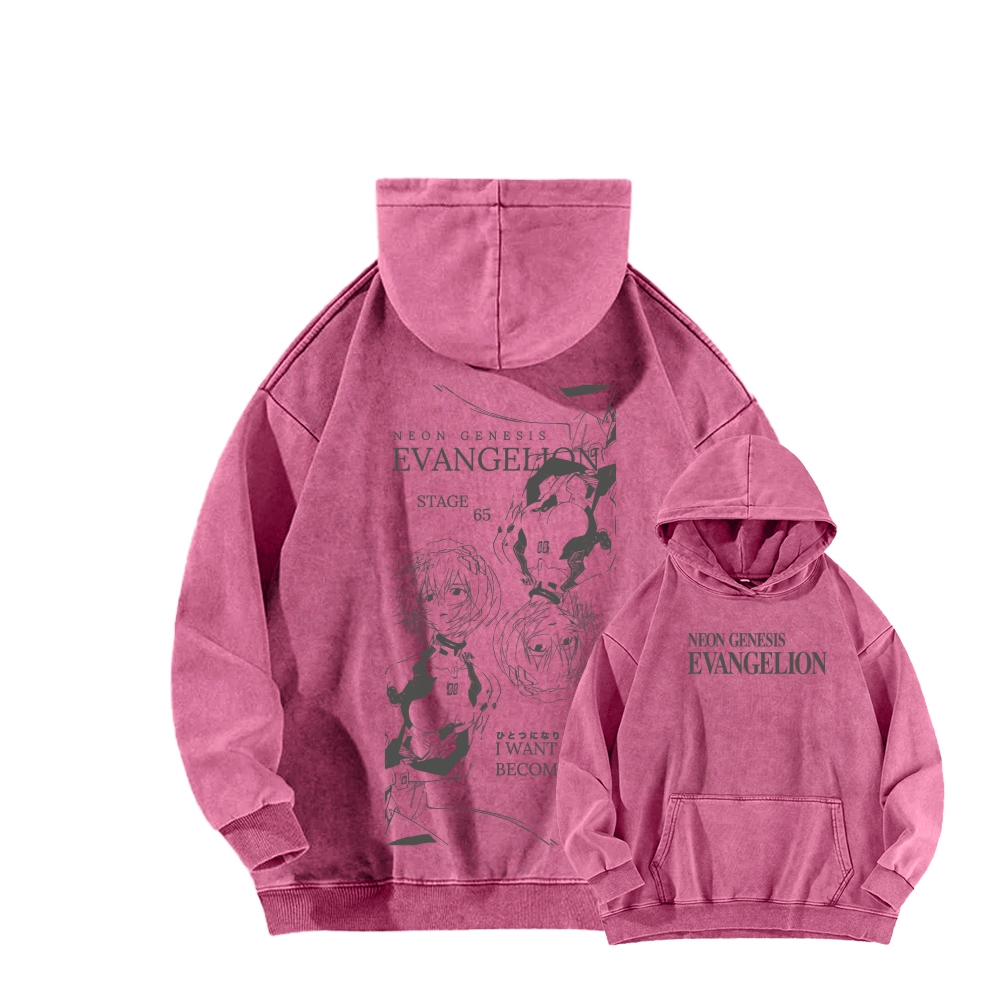 Neon Genesis Evangelion Unisex Washed Hoodie 2602007466