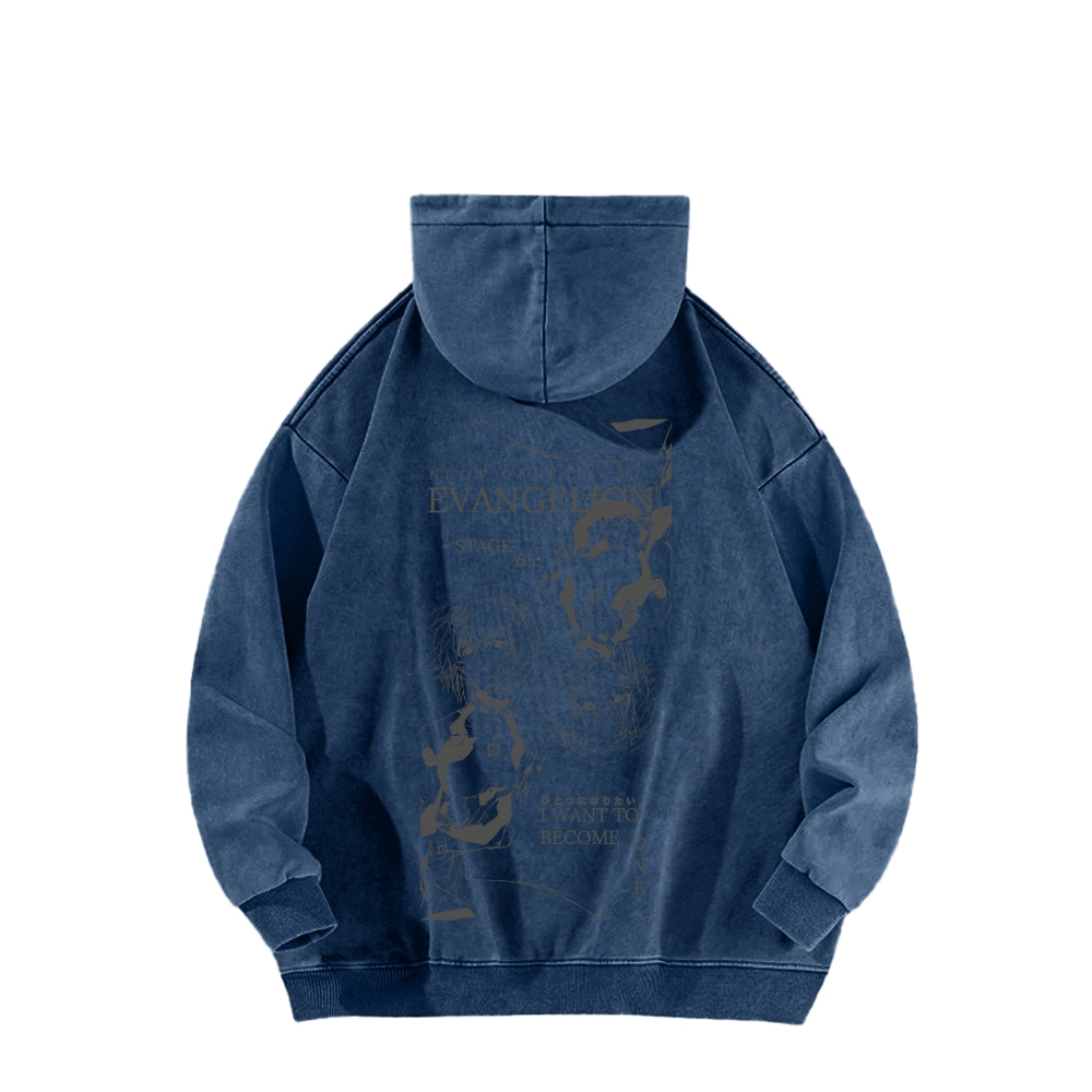 Neon Genesis Evangelion Unisex Washed Hoodie 2602007466