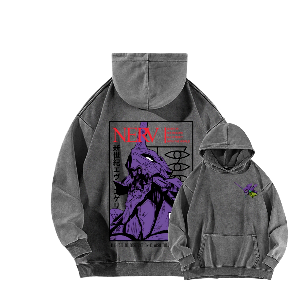 Neon Genesis Evangelion Unisex Washed Hoodie 2602007486