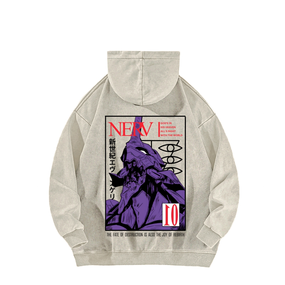 Neon Genesis Evangelion Unisex Washed Hoodie 2602007486