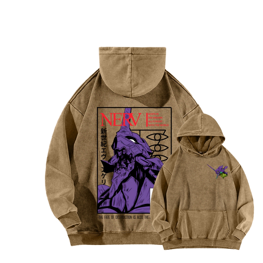 Neon Genesis Evangelion Unisex Washed Hoodie 2602007486