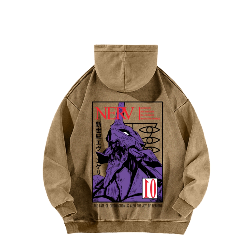 Neon Genesis Evangelion Unisex Washed Hoodie 2602007486
