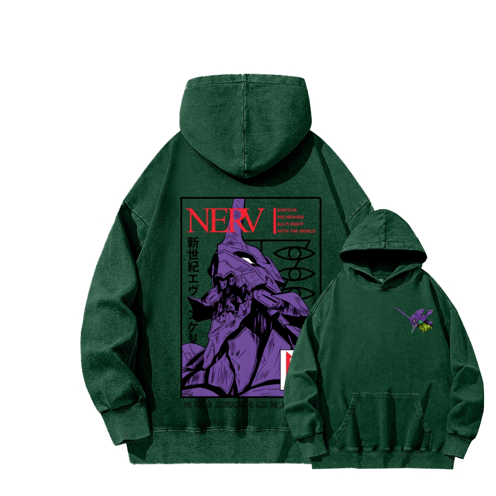 Neon Genesis Evangelion Unisex Washed Hoodie 2602007486
