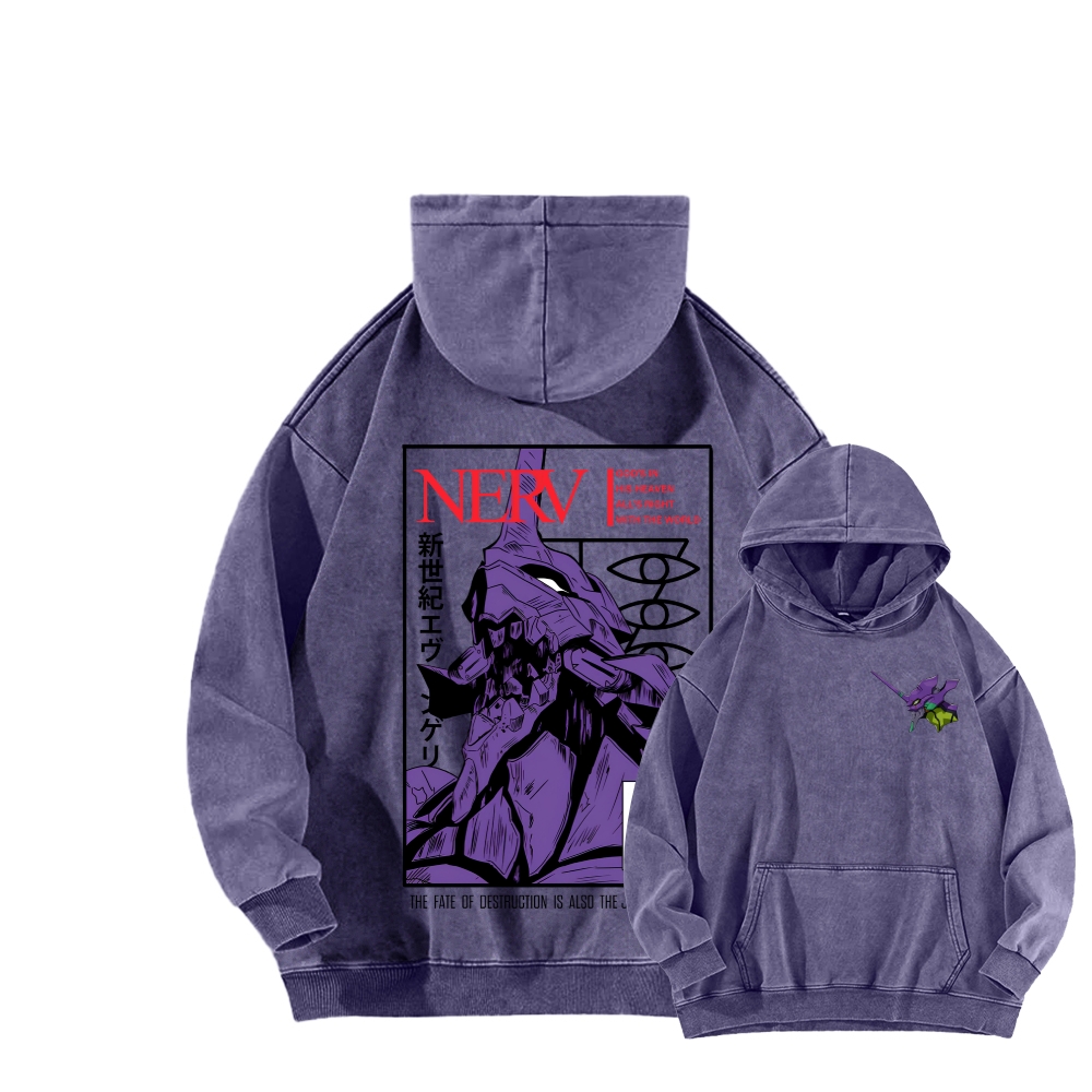 Neon Genesis Evangelion Unisex Washed Hoodie 2602007486