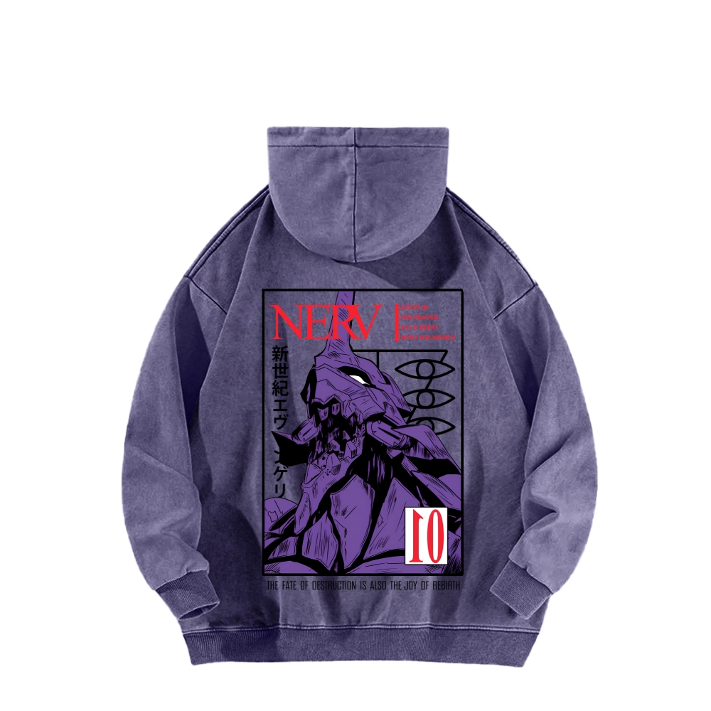 Neon Genesis Evangelion Unisex Washed Hoodie 2602007486