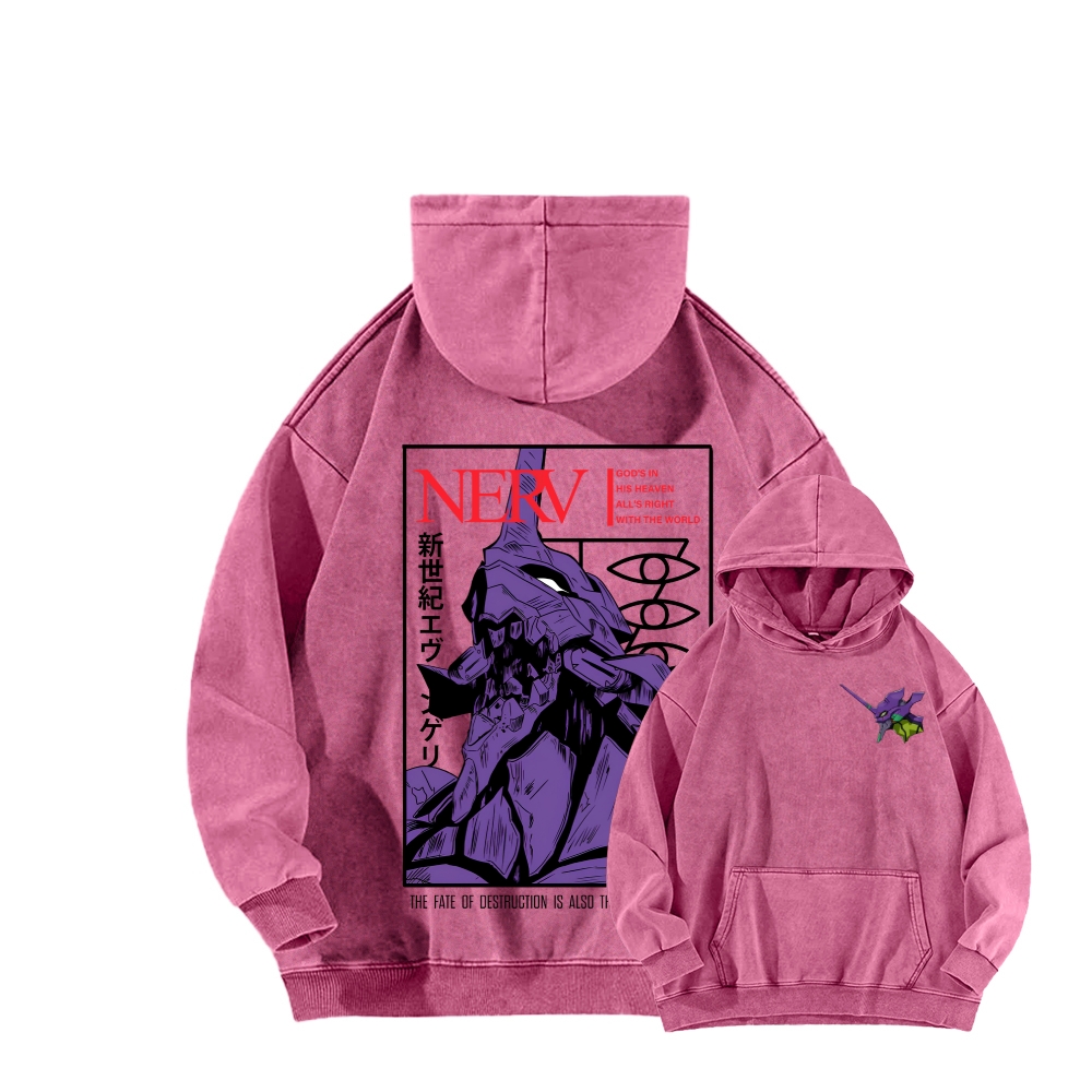 Neon Genesis Evangelion Unisex Washed Hoodie 2602007486