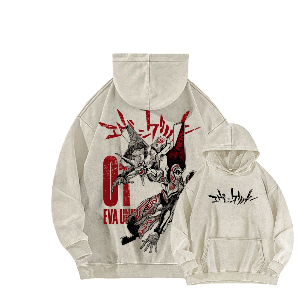 Neon Genesis Evangelion Unisex Washed Hoodie 2602007536