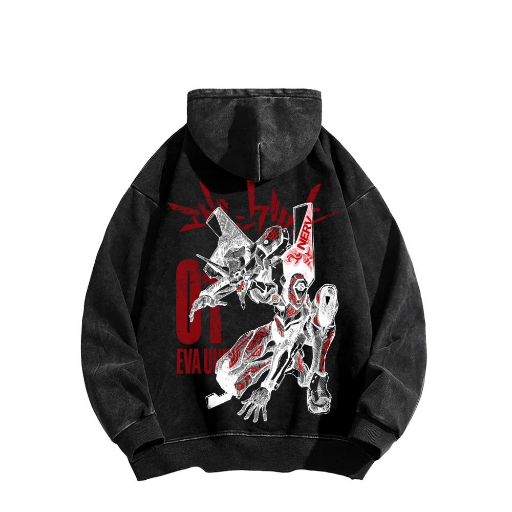 Neon Genesis Evangelion Unisex Washed Hoodie 2602007536