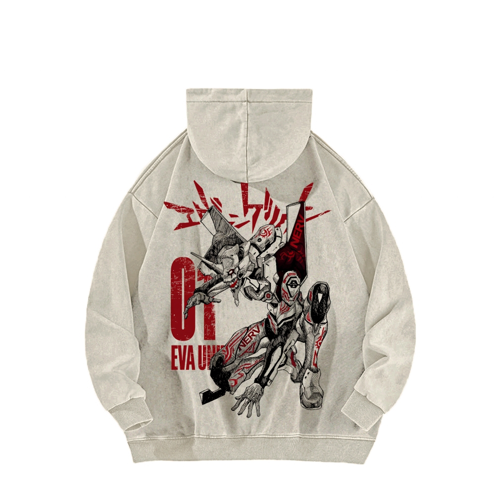 Neon Genesis Evangelion Unisex Washed Hoodie 2602007536