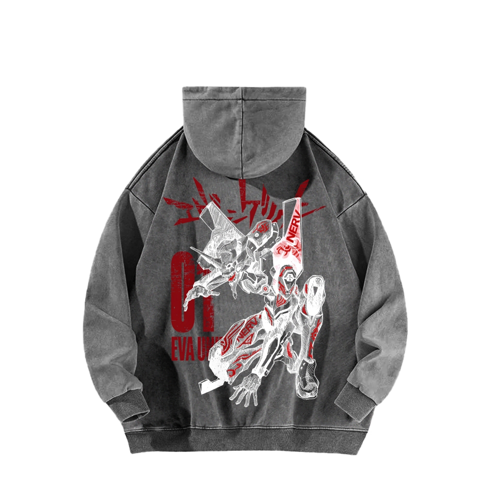 Neon Genesis Evangelion Unisex Washed Hoodie 2602007536