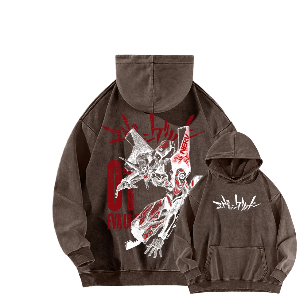 Neon Genesis Evangelion Unisex Washed Hoodie 2602007536