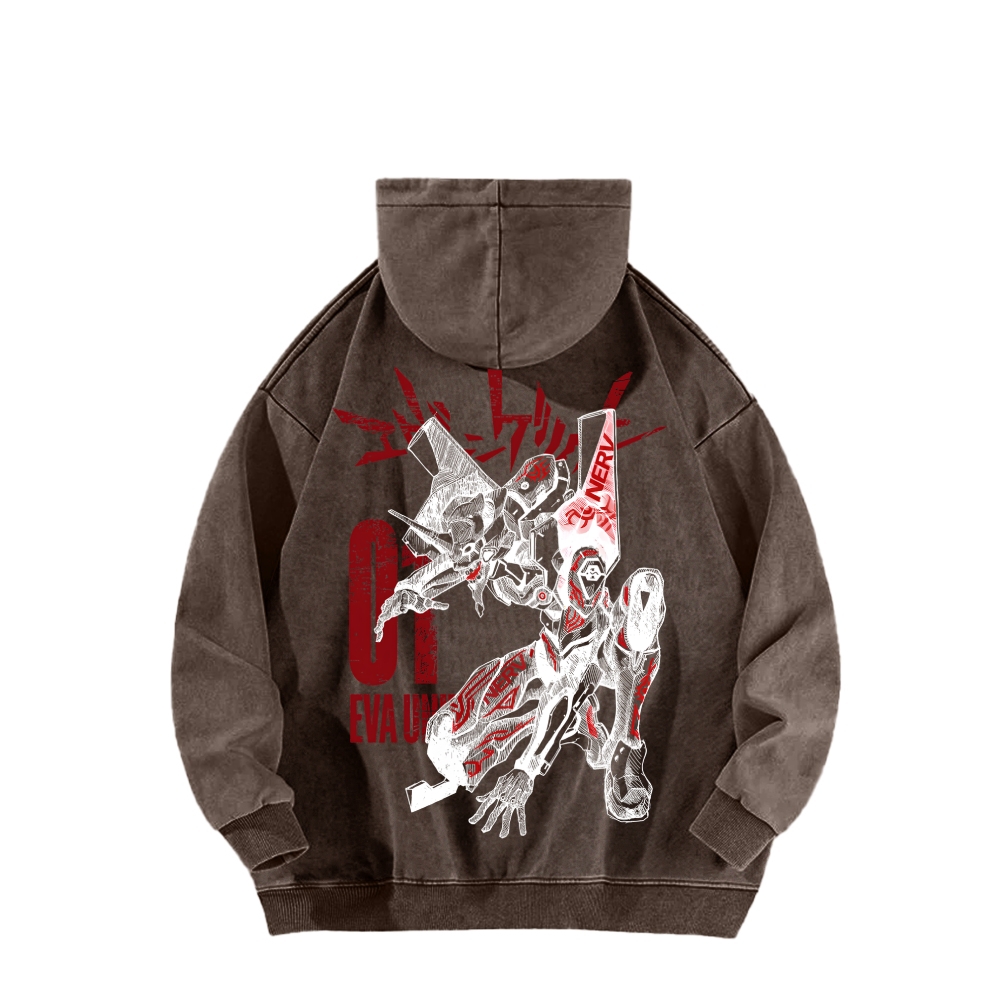 Neon Genesis Evangelion Unisex Washed Hoodie 2602007536