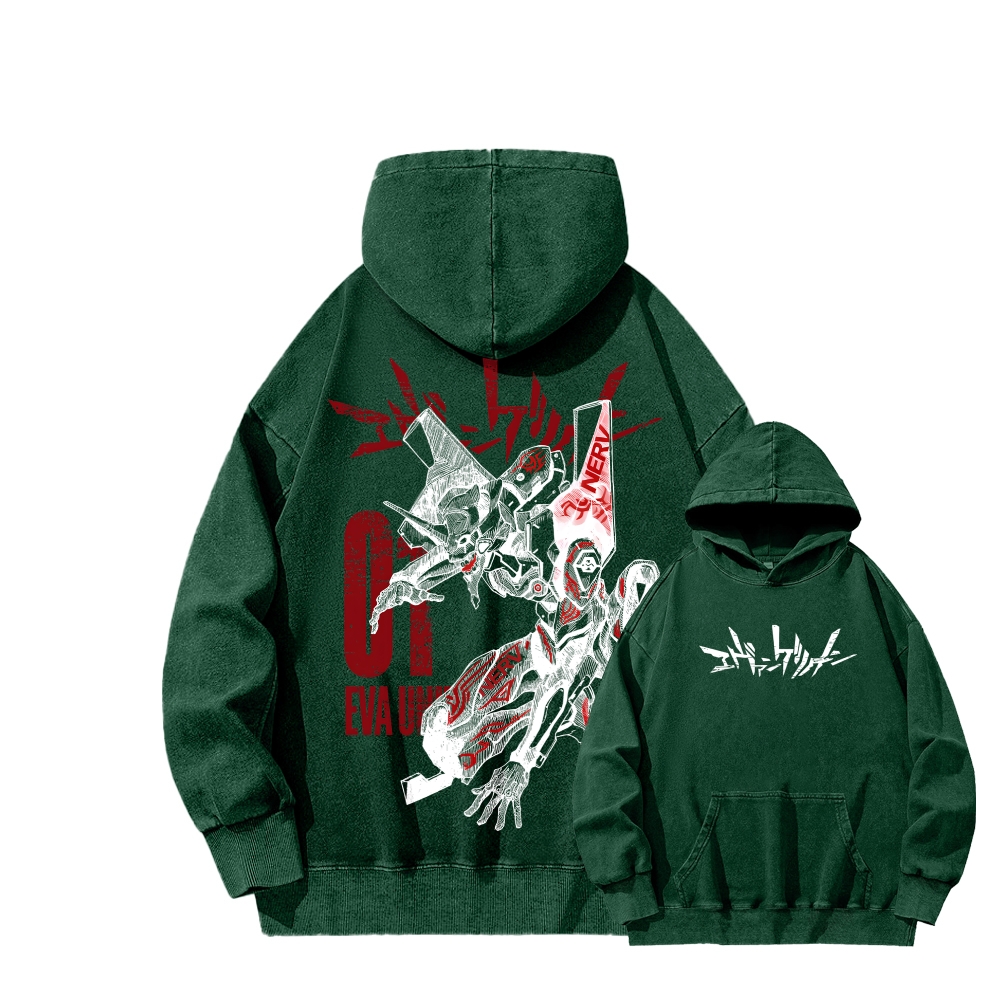 Neon Genesis Evangelion Unisex Washed Hoodie 2602007536