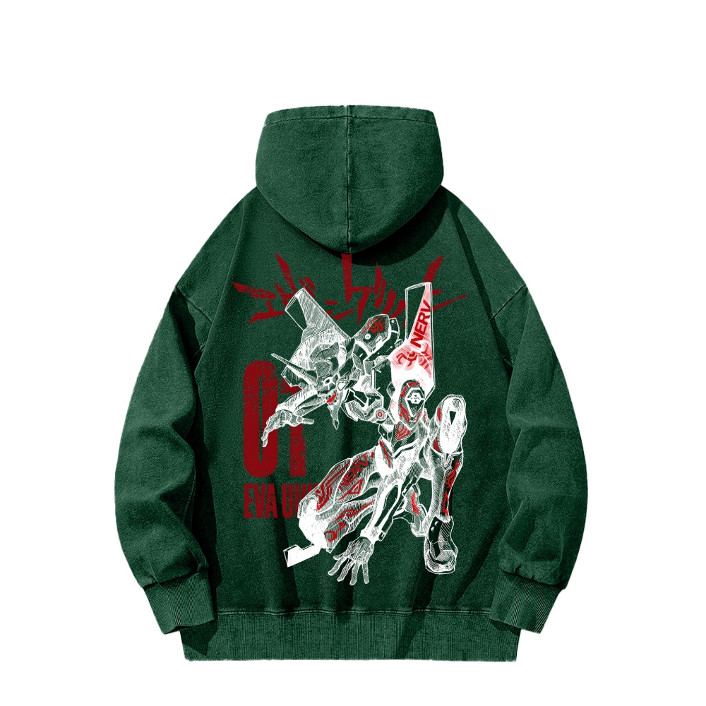 Neon Genesis Evangelion Unisex Washed Hoodie 2602007536