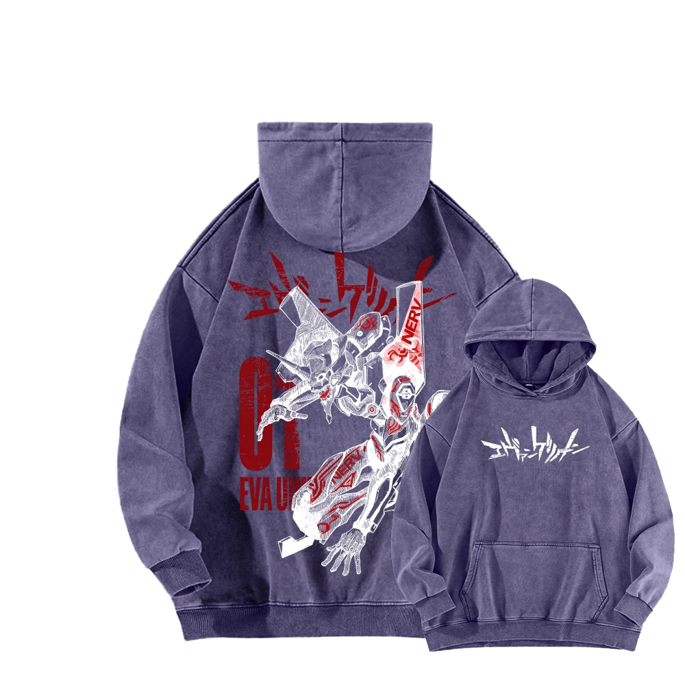 Neon Genesis Evangelion Unisex Washed Hoodie 2602007536