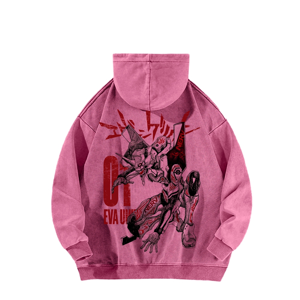 Neon Genesis Evangelion Unisex Washed Hoodie 2602007536