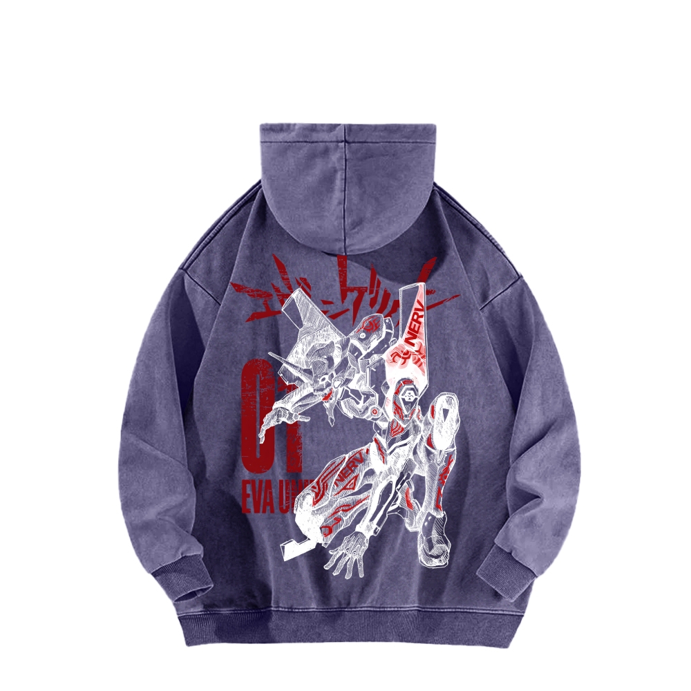 Neon Genesis Evangelion Unisex Washed Hoodie 2602007536