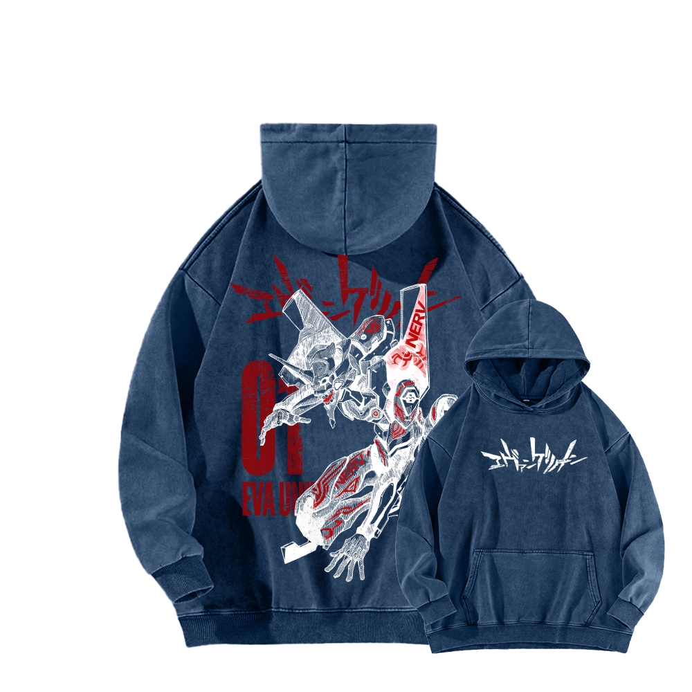Neon Genesis Evangelion Unisex Washed Hoodie 2602007536
