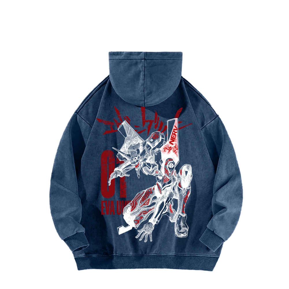 Neon Genesis Evangelion Unisex Washed Hoodie 2602007536
