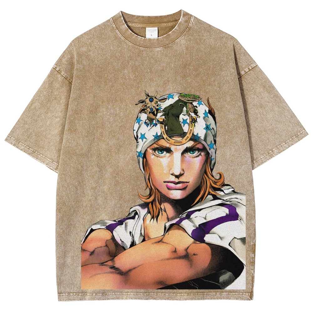  Jojo's Bizarre Adventure Unisex Fit Washed T-Shirt 2602009666