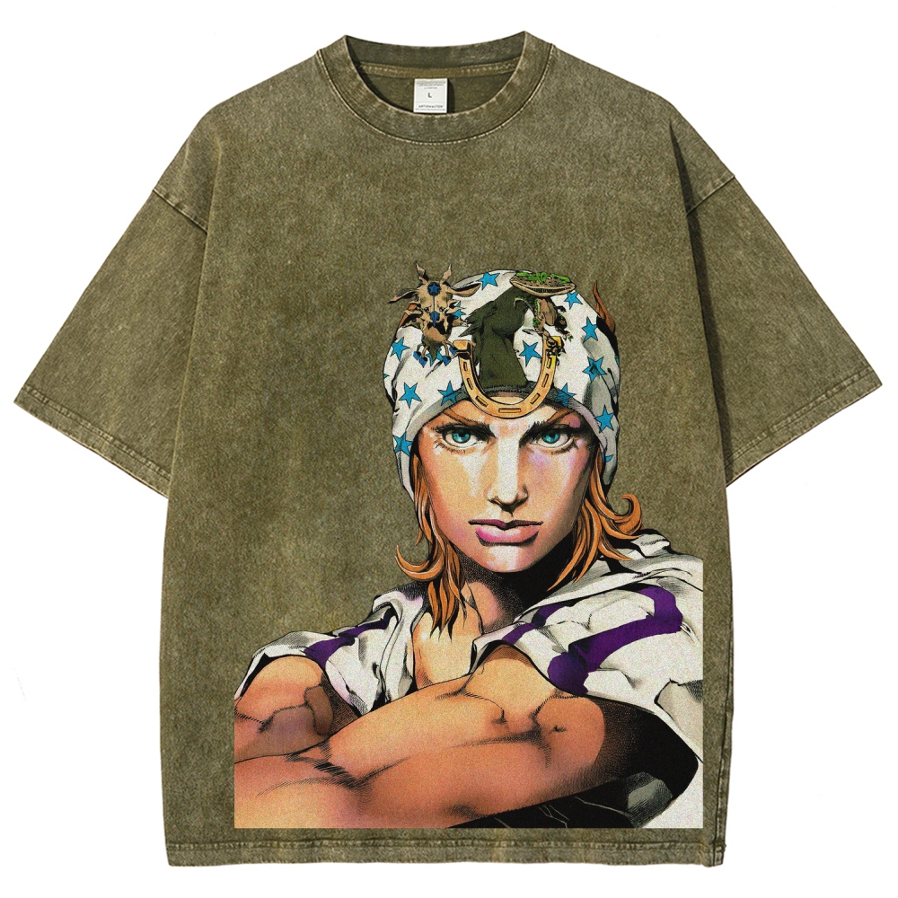  Jojo's Bizarre Adventure Unisex Fit Washed T-Shirt 2602009666