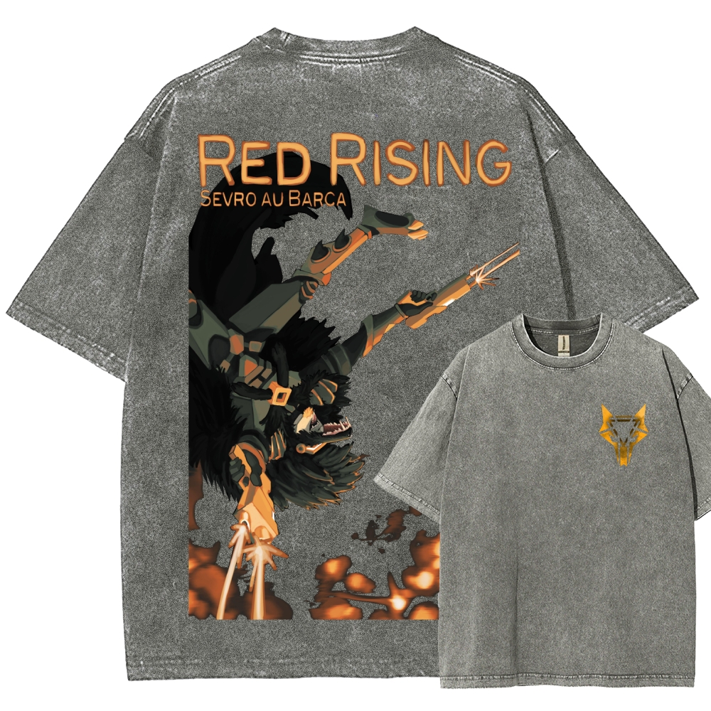 Red Rising Unisex Fit Washed T-Shirt 2603001370