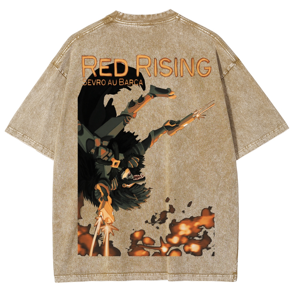 Red Rising Unisex Fit Washed T-Shirt 2603001370