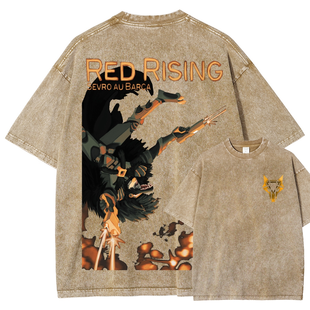 Red Rising Unisex Fit Washed T-Shirt 2603001370