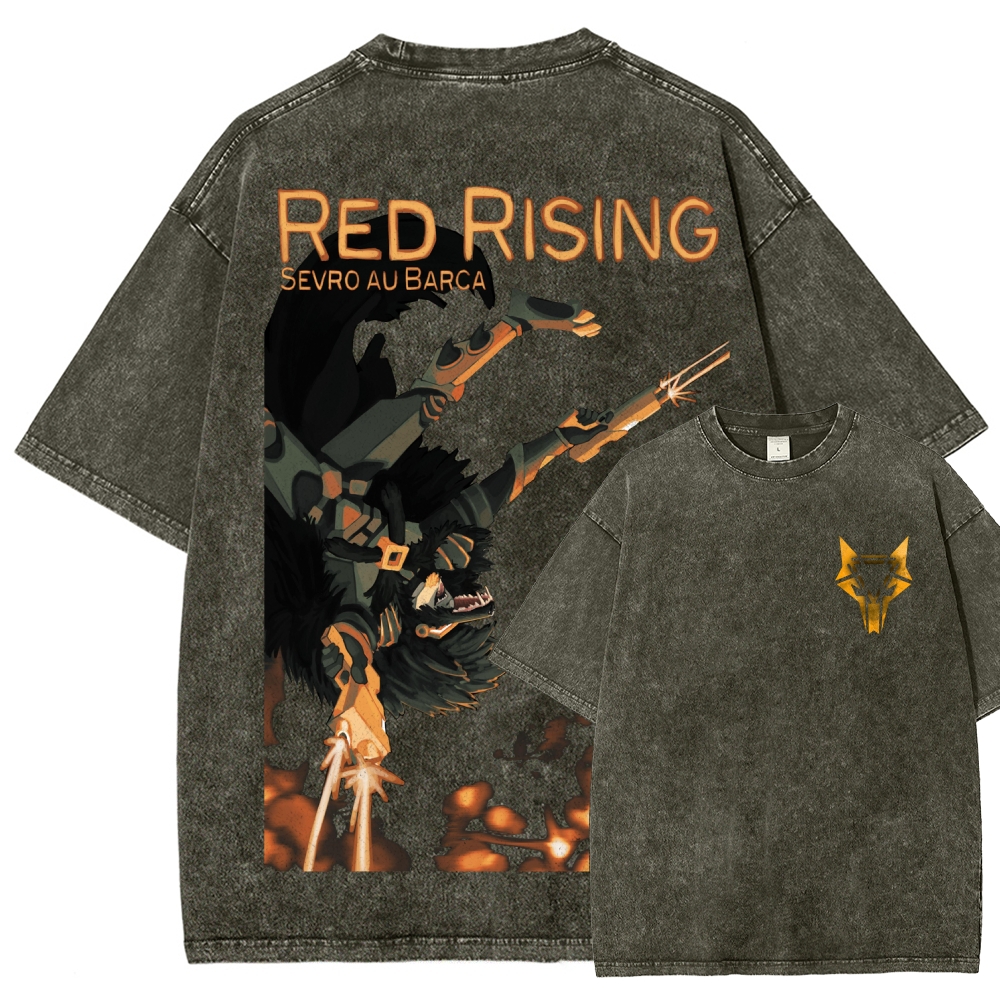 Red Rising Unisex Fit Washed T-Shirt 2603001370