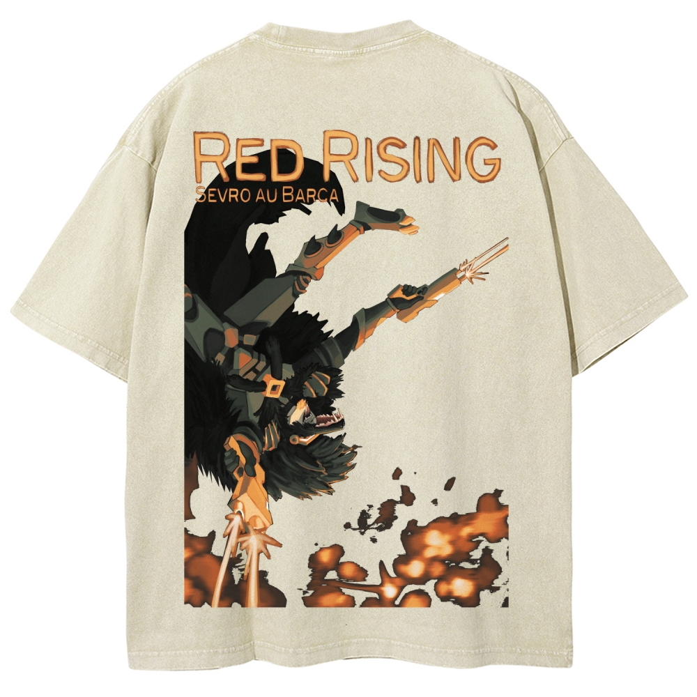 Red Rising Unisex Fit Washed T-Shirt 2603001370